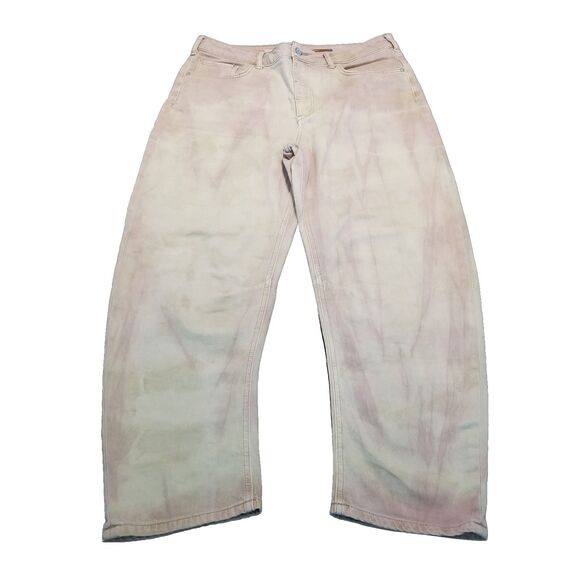 Pilcro Denim - Pilcro Jeans Women's Size 32 The Bow Boyfriend Tie Dye Barrel Leg Denim (35x27)